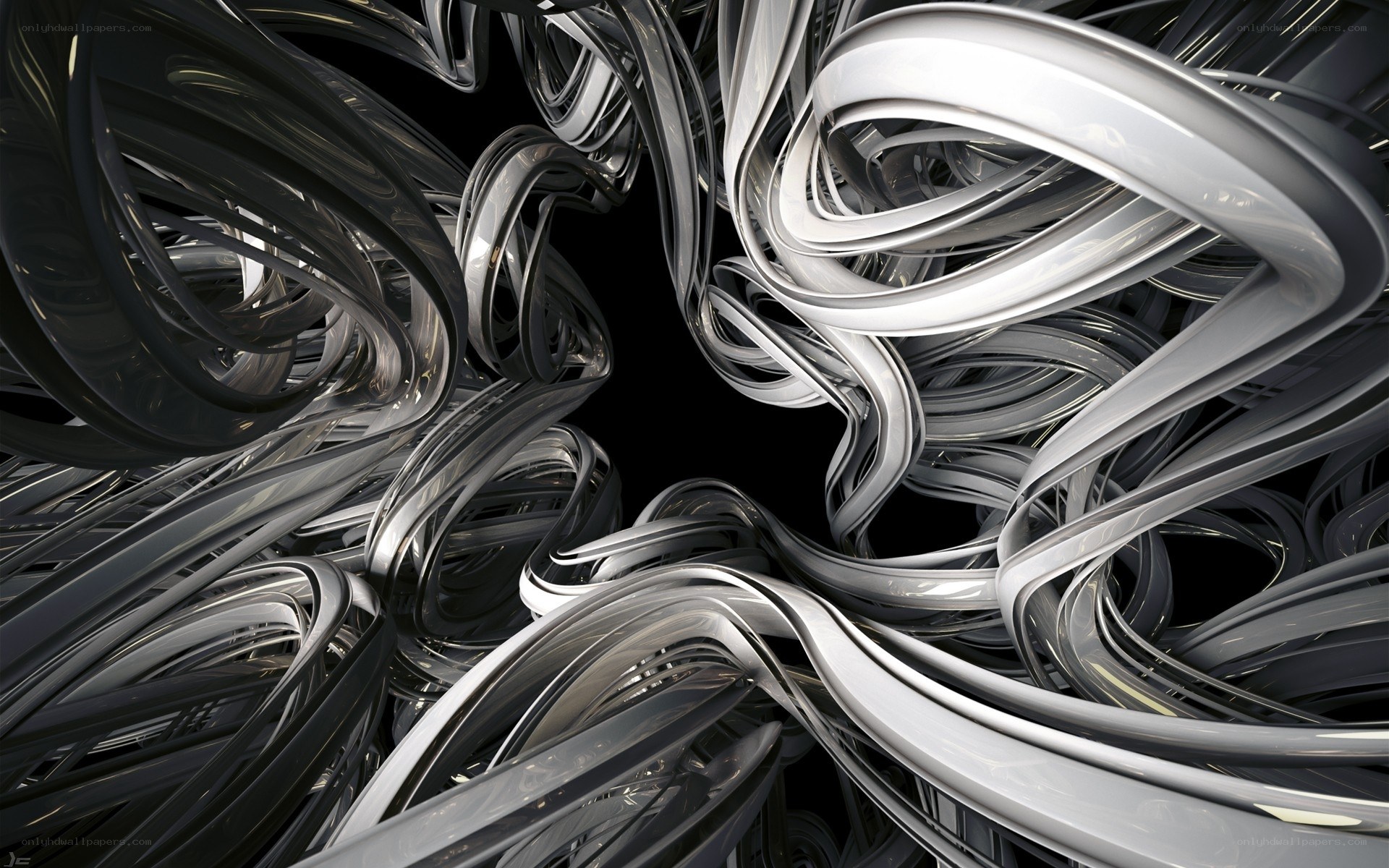 Abstract metallic swirls