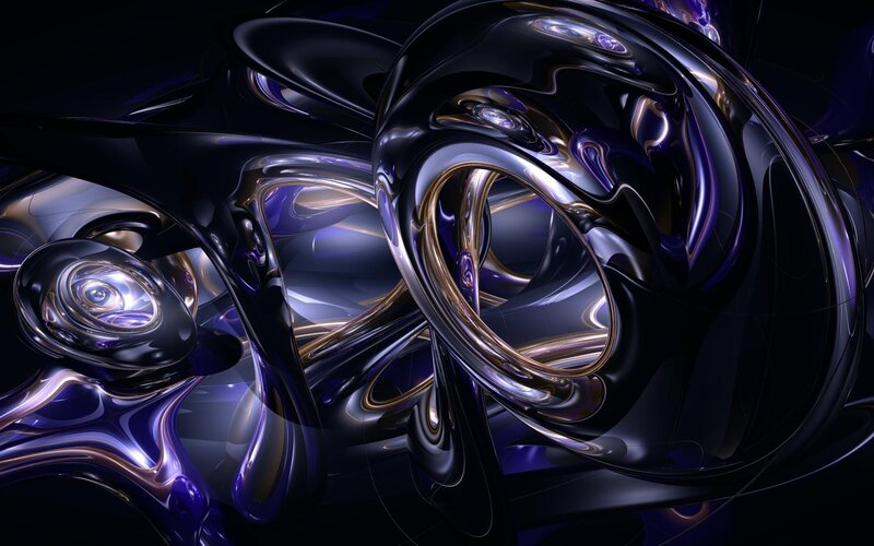 Abstract Metallic Swirls — Black, Dramatic, Digital Art, Loops
