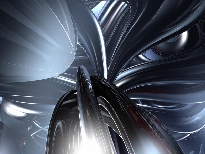 Abstract Metallic Swirls — Black, Dynamic, 3d Render