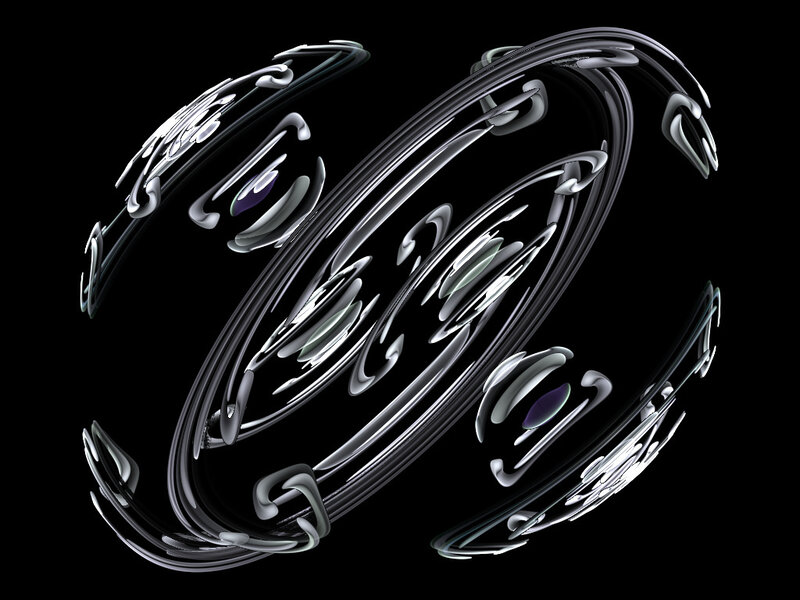 Abstract Metallic Swirls — Black, Dynamic