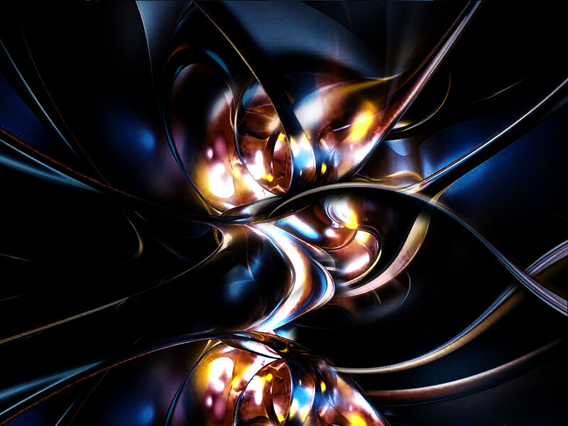 Abstract Metallic Swirls — Black