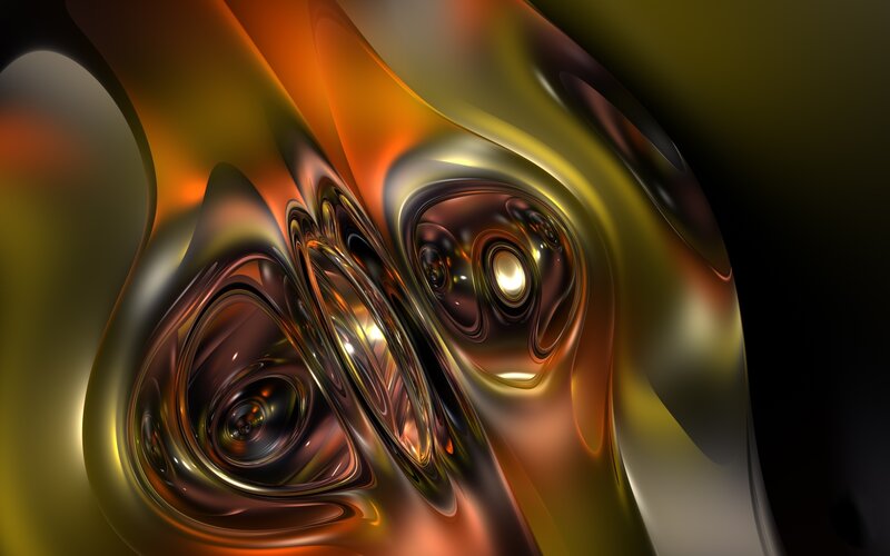 Abstract Metallic Swirls — Gold