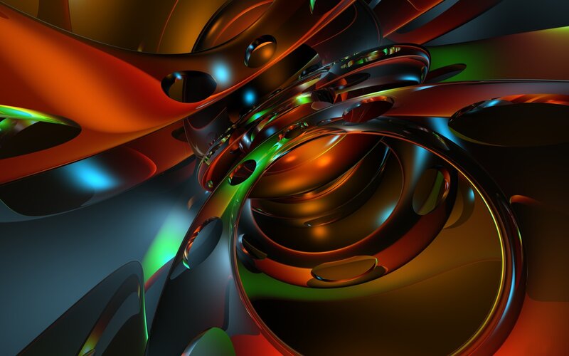 Abstract Metallic Swirls — Orange