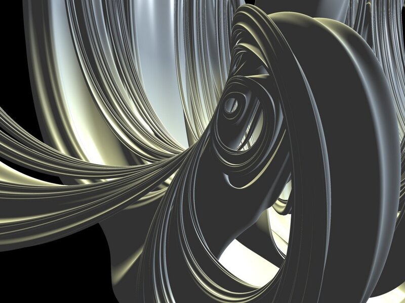 Abstract Metallic Swirls — Silver, Dramatic, 3d Render