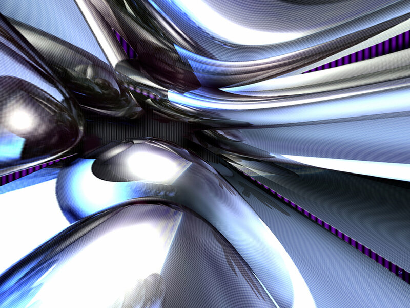 Abstract Metallic Swirls — Silver, Dynamic, Digital Art, Metallic Surfaces