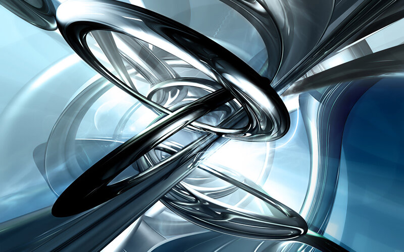 Abstract Metallic Swirls — Silver, Dynamic