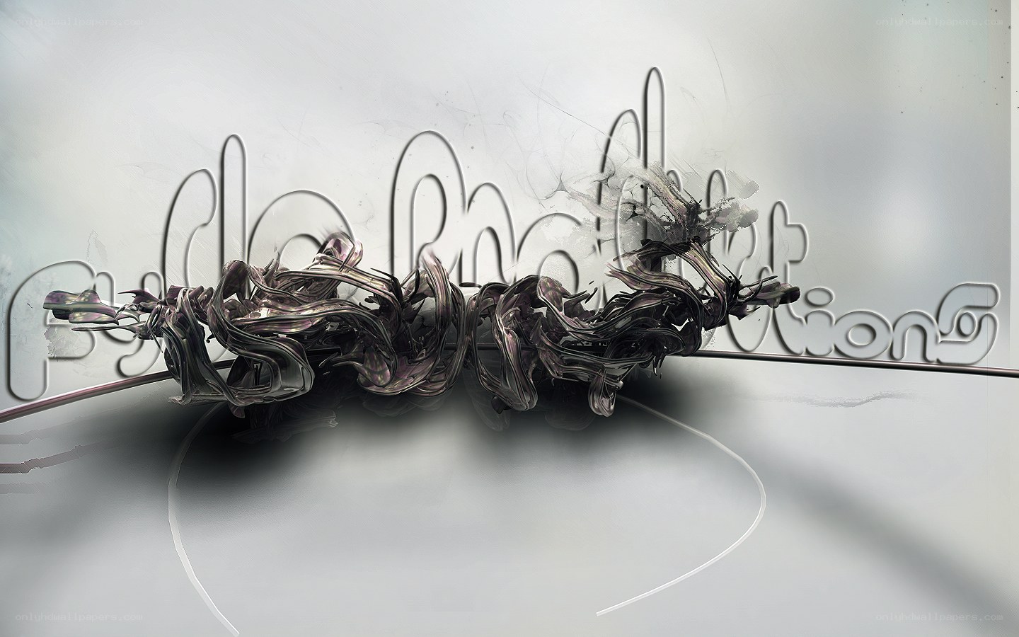 abstract metallic text design
