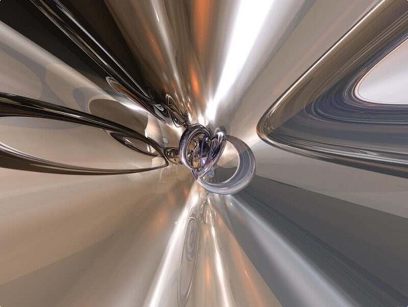 abstract metallic tunnel