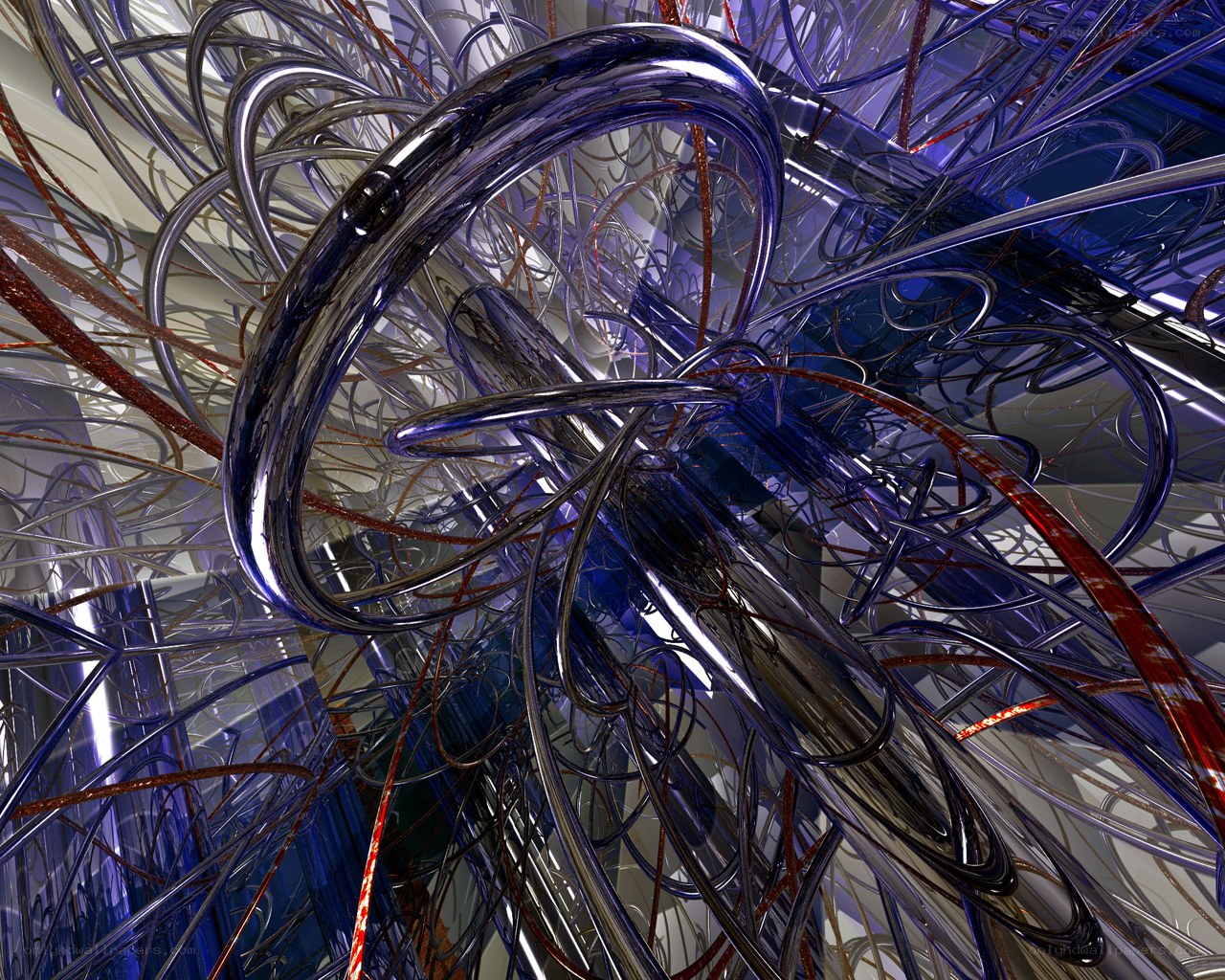 Abstract metallic wire sculpture