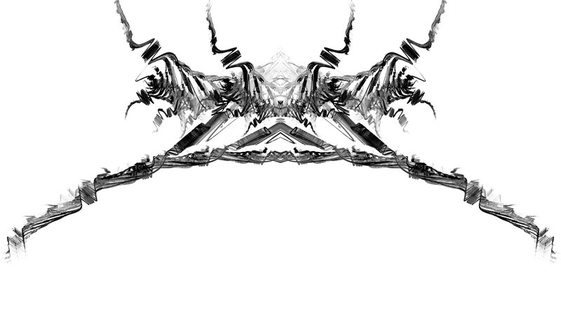 Abstract Mirrored Brush Strokes