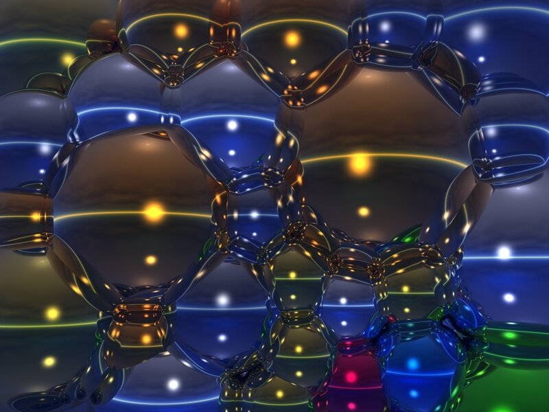 Abstract Molecular Structure — Blue