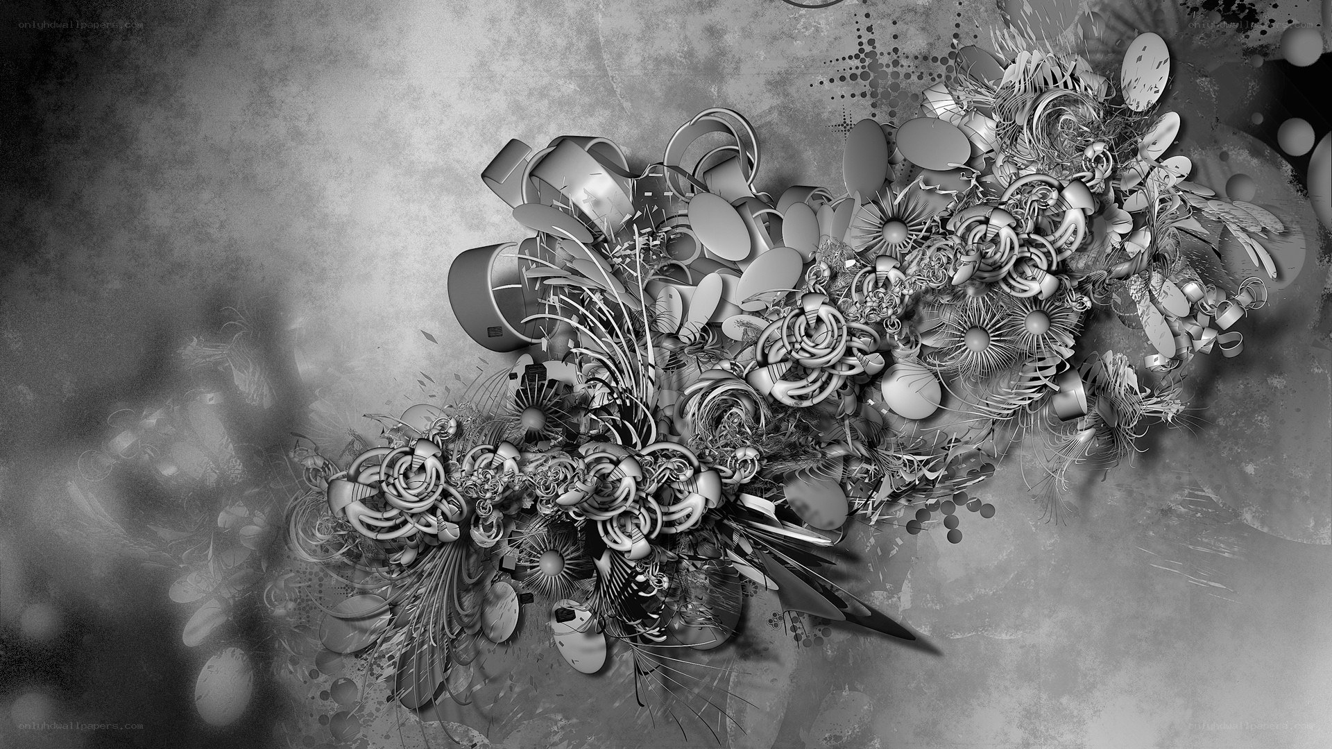 abstract monochrome digital art