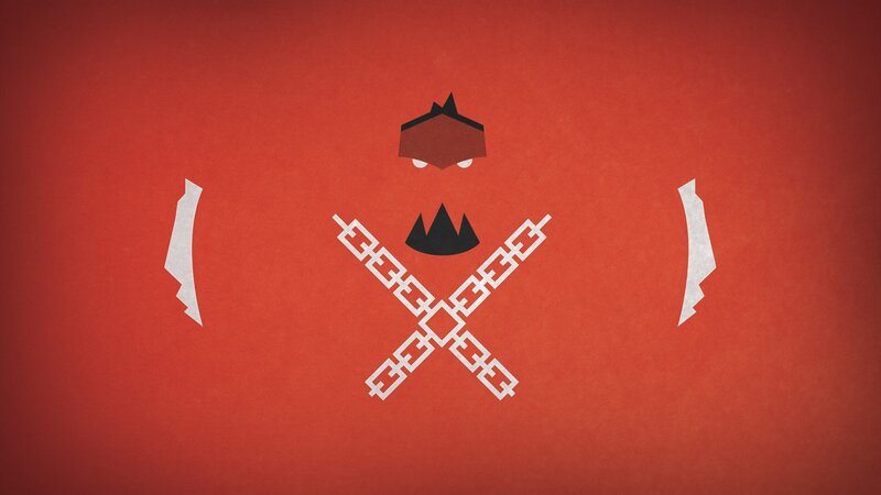 Abstract Monster Face — Red