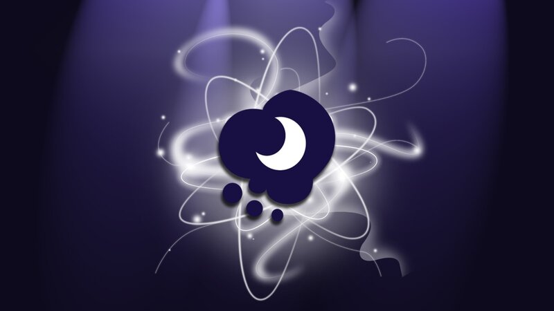 abstract moon and cloud design