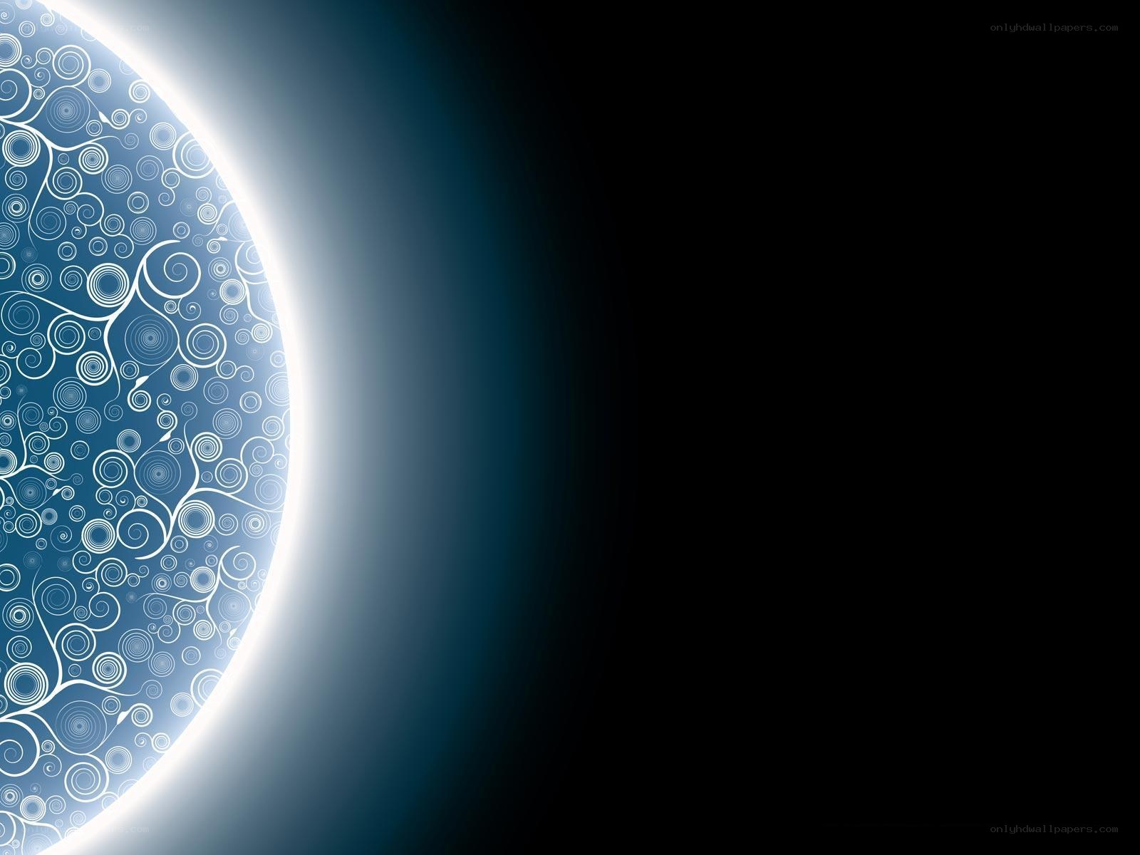 abstract moon with glowing edge