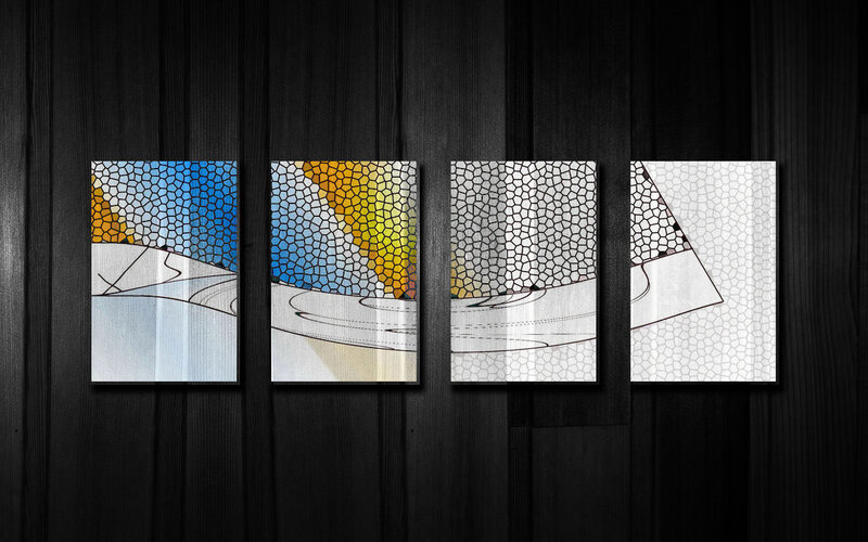 abstract mosaic landscape art