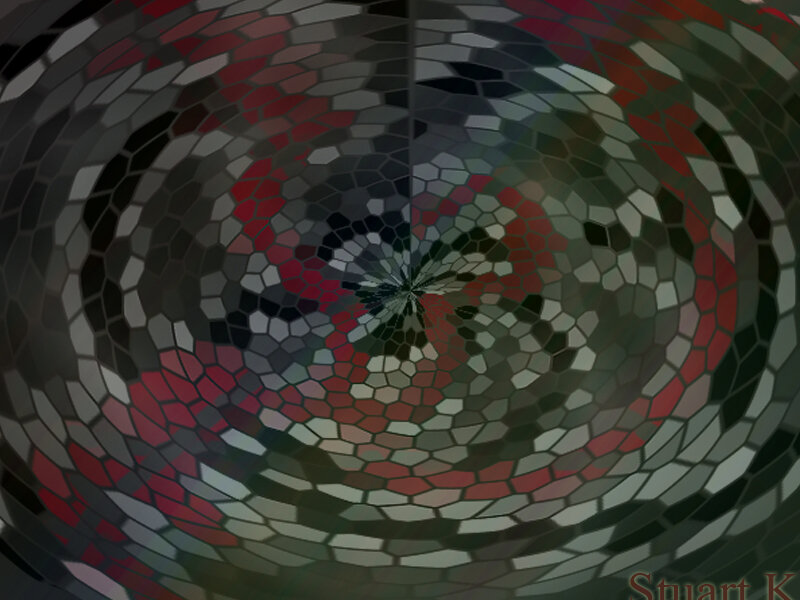 abstract mosaic spiral pattern