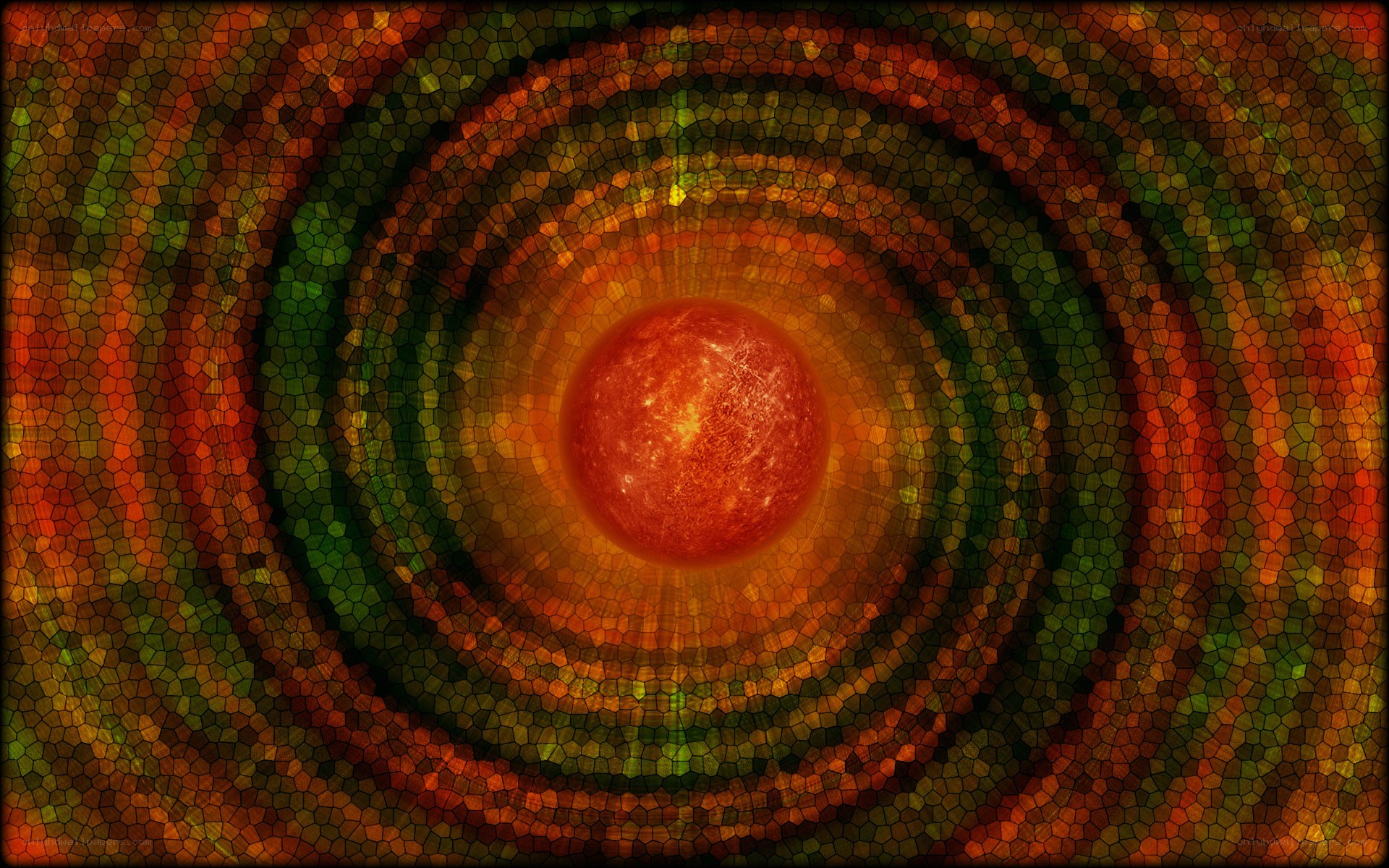 Abstract mosaic sun design