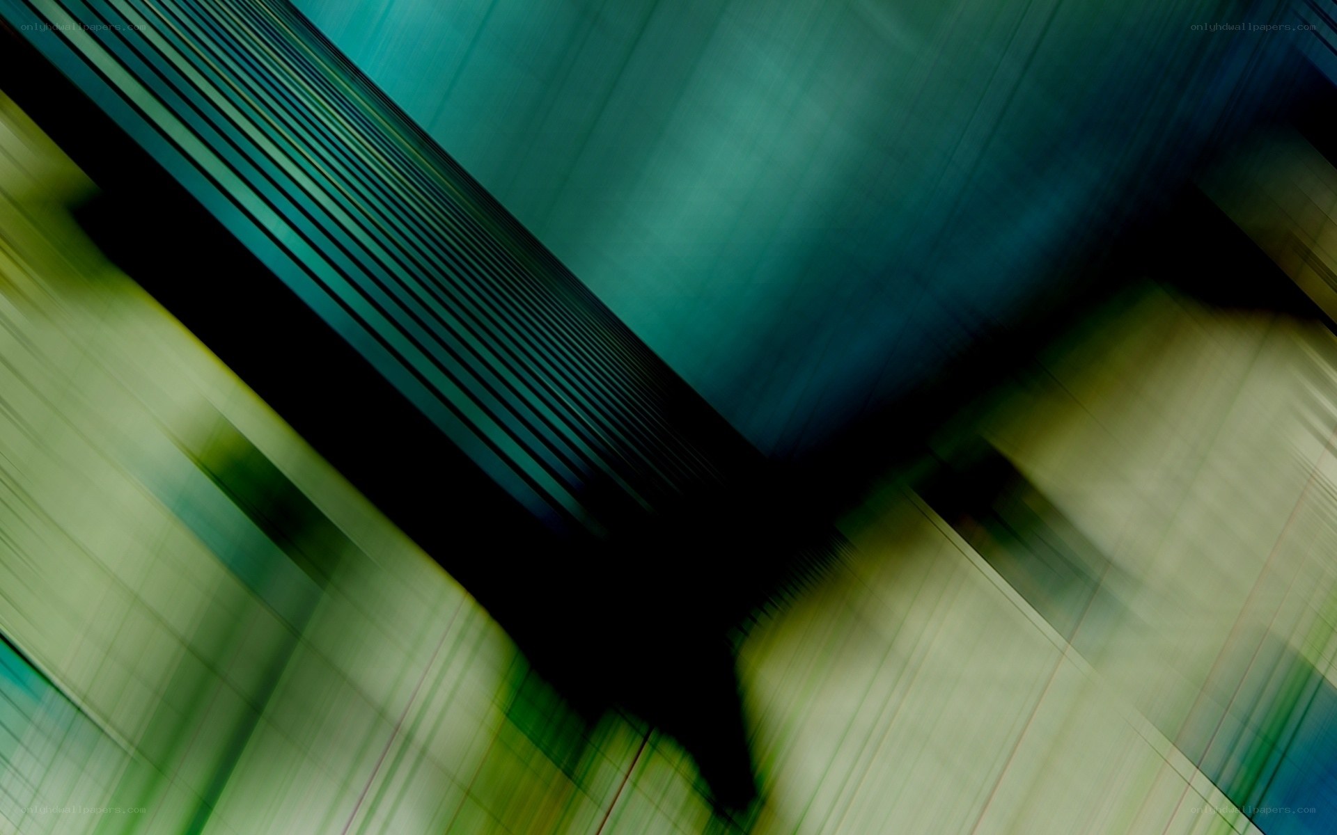 Abstract motion blur in green and blue