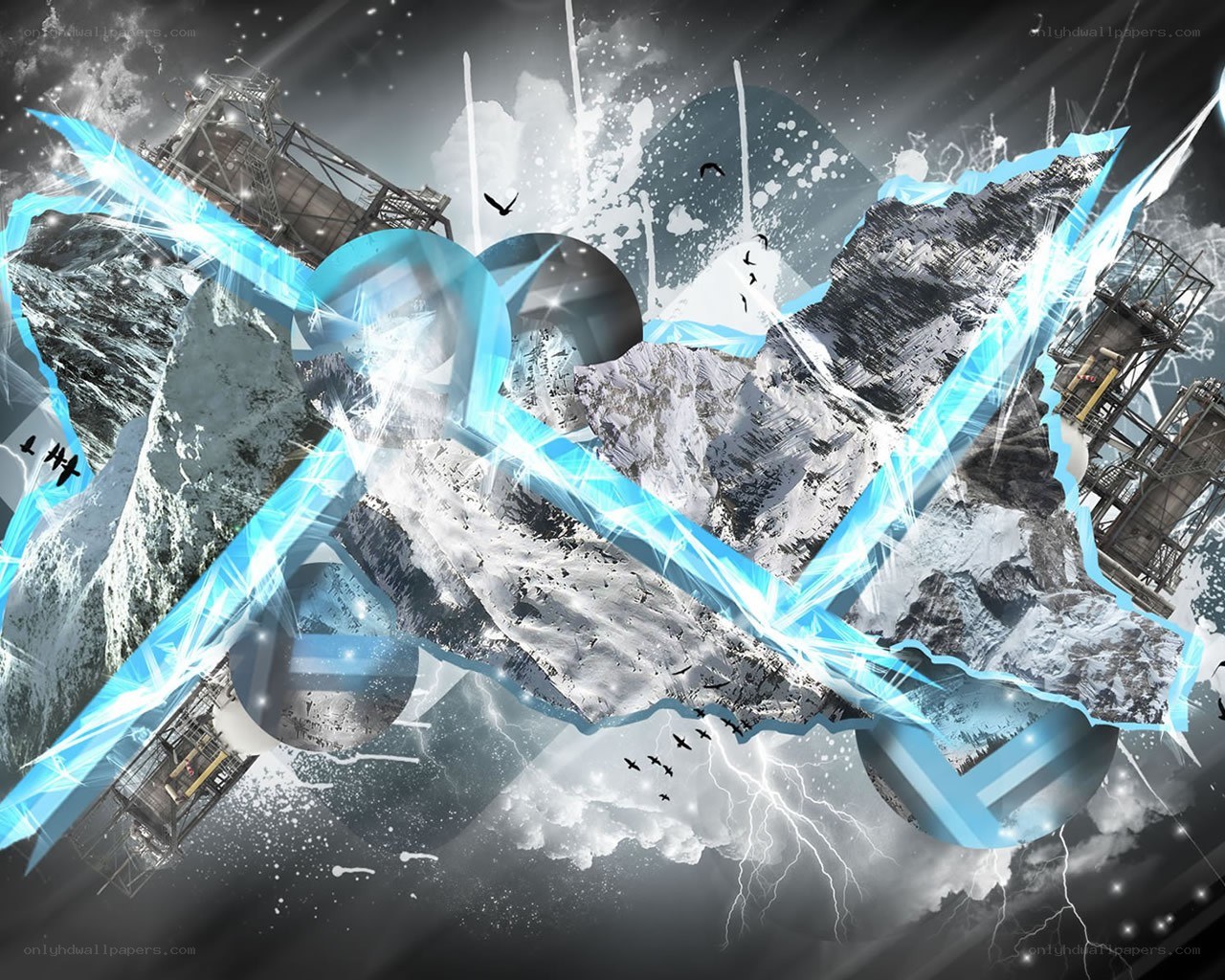 abstract mountain energy collage