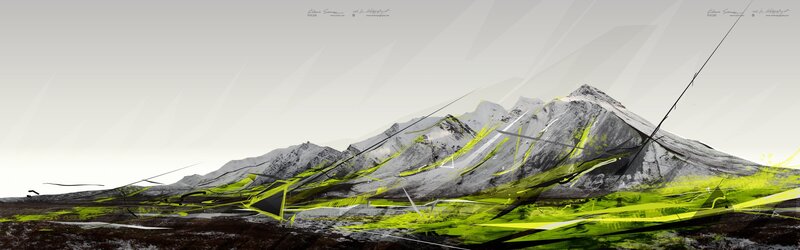 Abstract mountain landscape art
