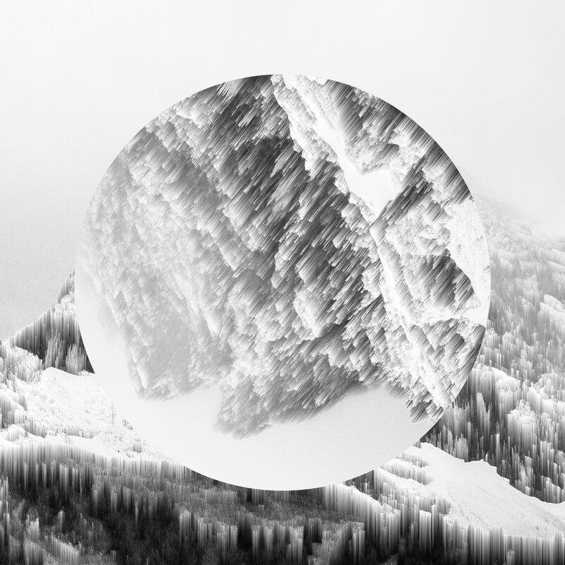 Abstract Mountain Landscape — Black