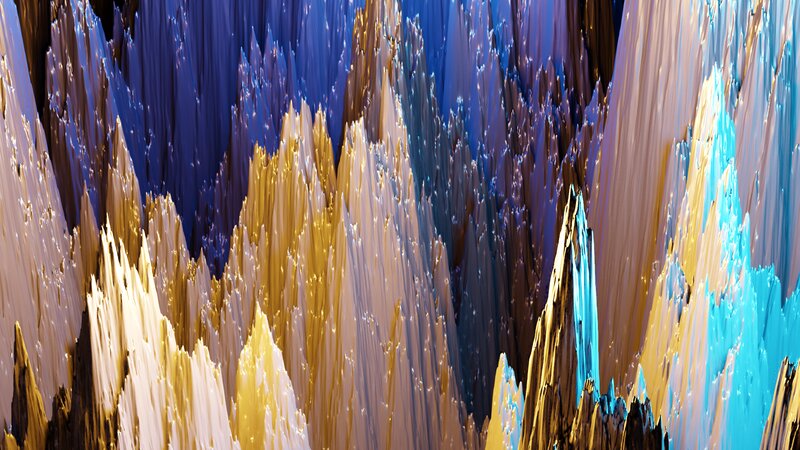 Abstract Mountain Landscape — Blue, Dramatic