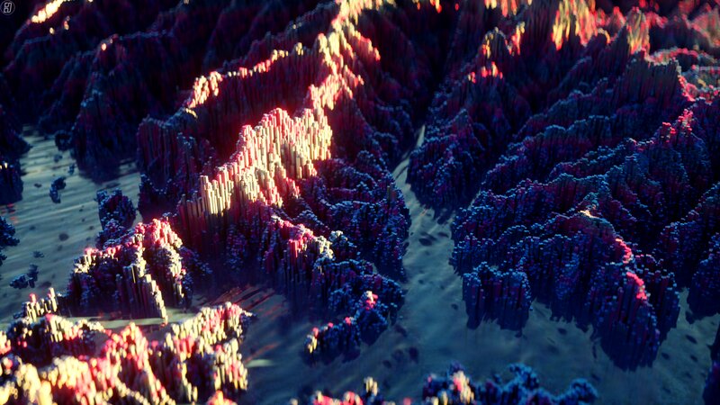 Abstract Mountain Landscape — Purple