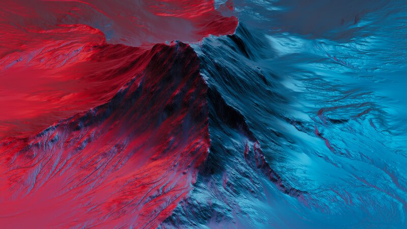 Abstract Mountain Landscape — Red, Dramatic