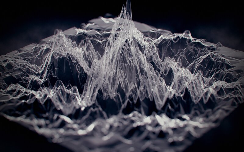 Abstract Mountain Landscape — White, Dramatic