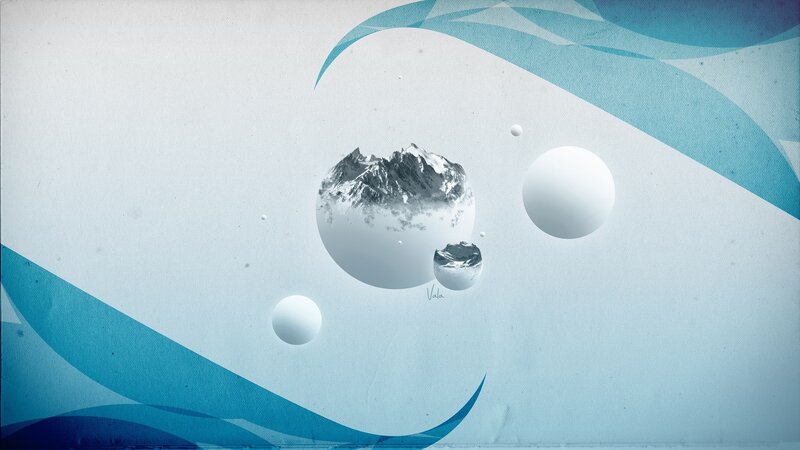 abstract mountain spheres