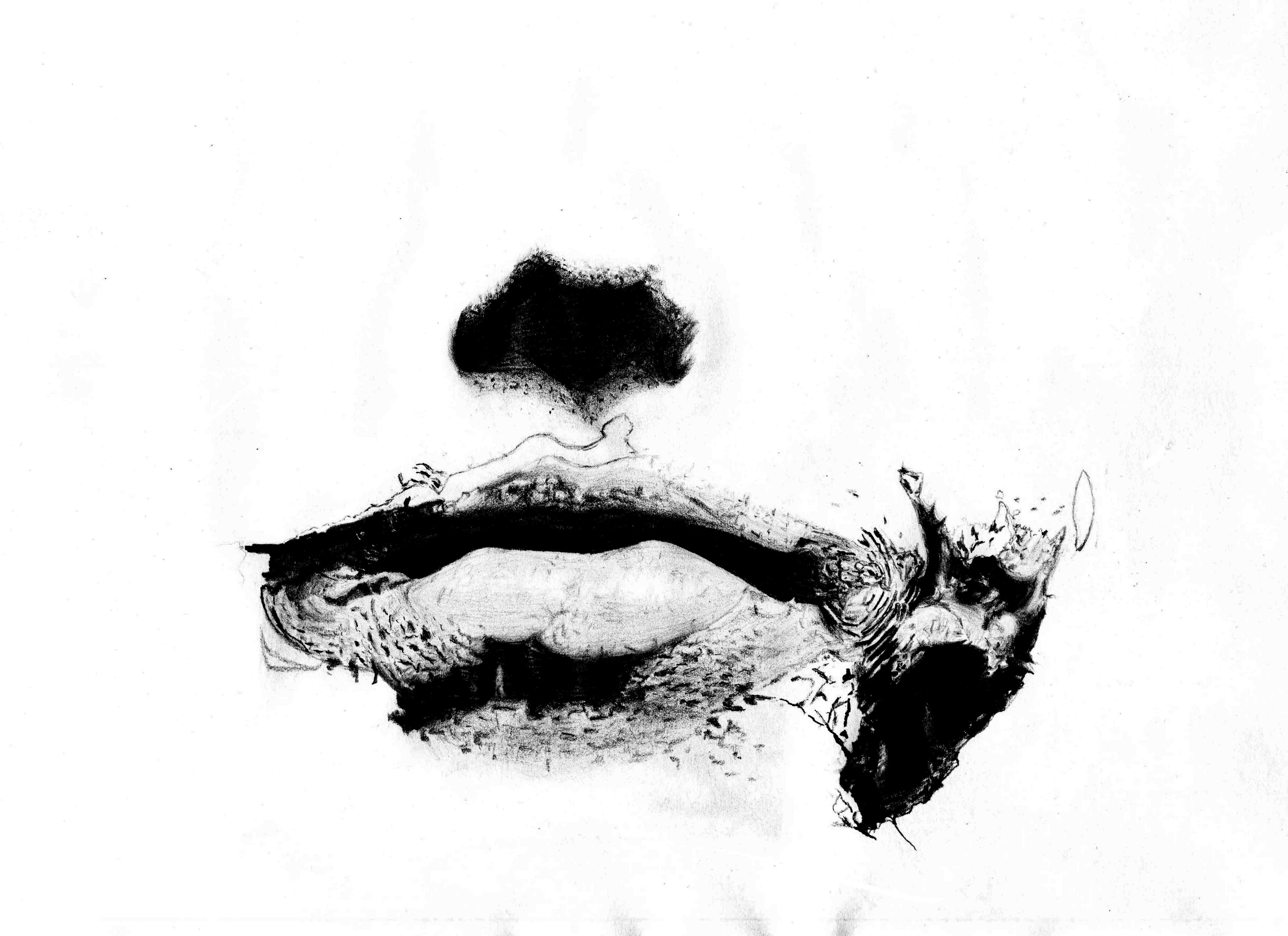 abstract mouth drawing
