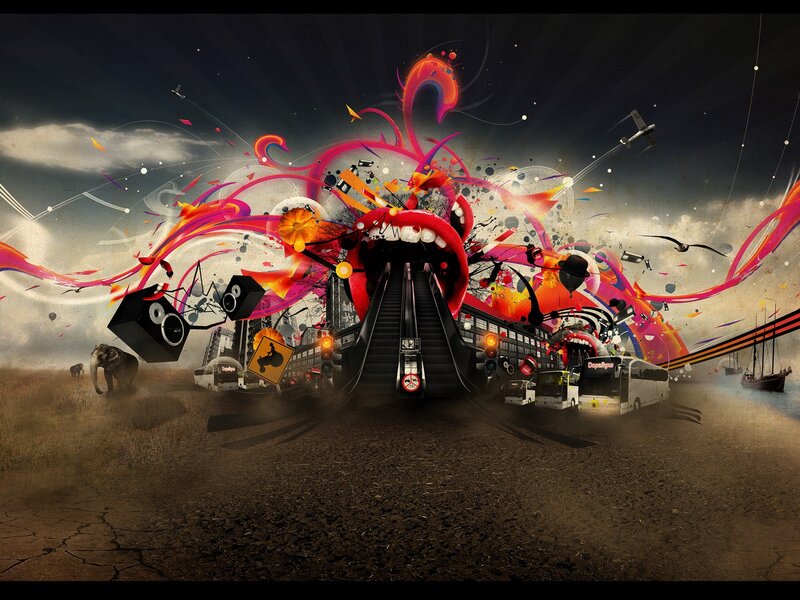 Abstract Mouth Explosion