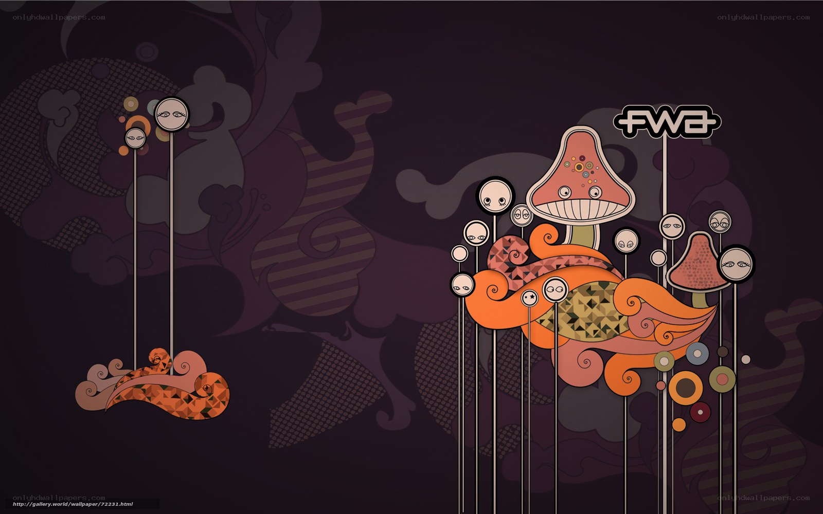 abstract mushroom art wallpaper