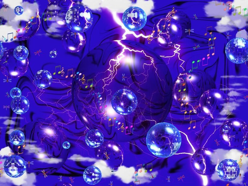 abstract music and lightning spheres