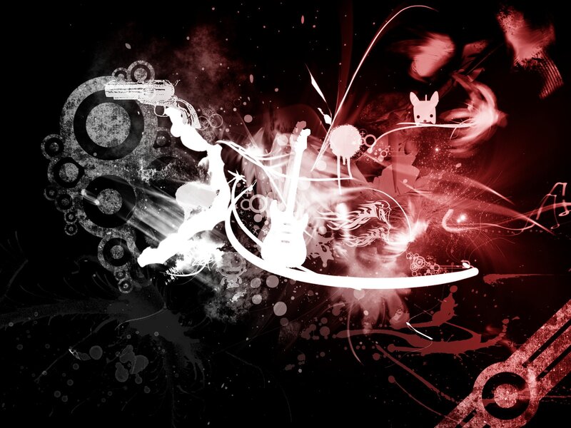 abstract music art with guitar