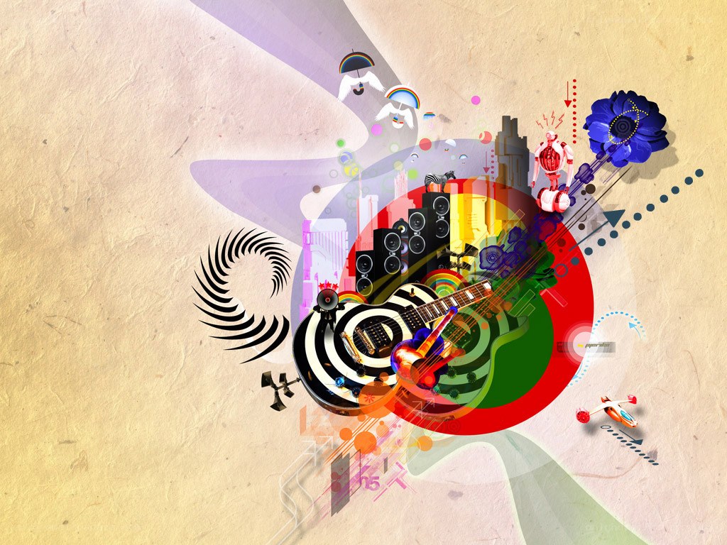 Abstract music collage art