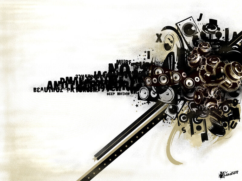 Abstract Music Collage — Black