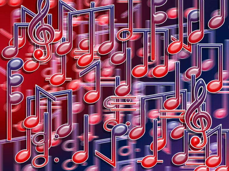 Abstract musical notes background