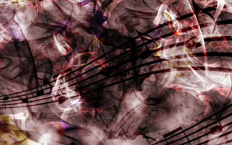 Abstract Musical Notes — Black