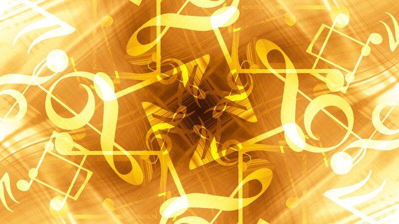 Abstract Musical Notes — Gold