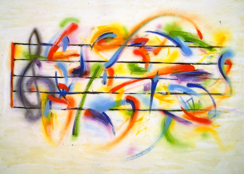 Abstract Musical Notes — Yellow