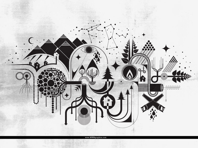 abstract nature and cosmos collage