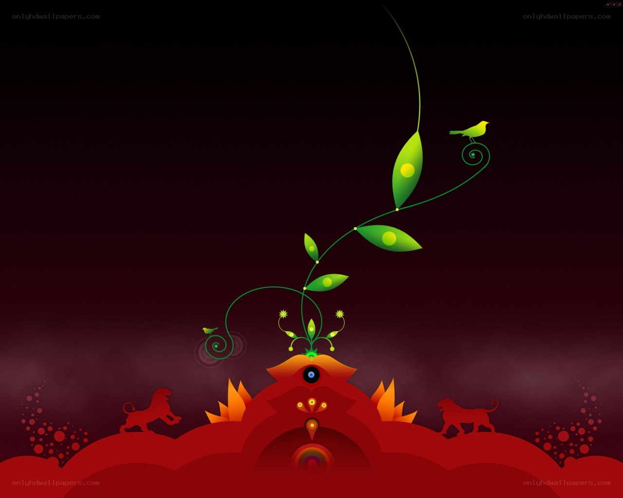 abstract nature scene with bird