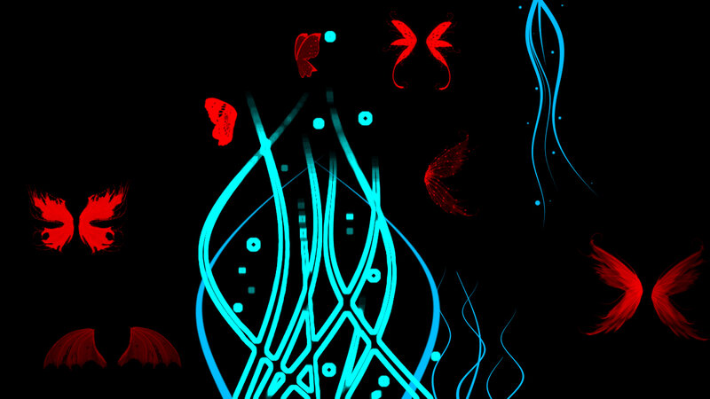 abstract neon butterfly design