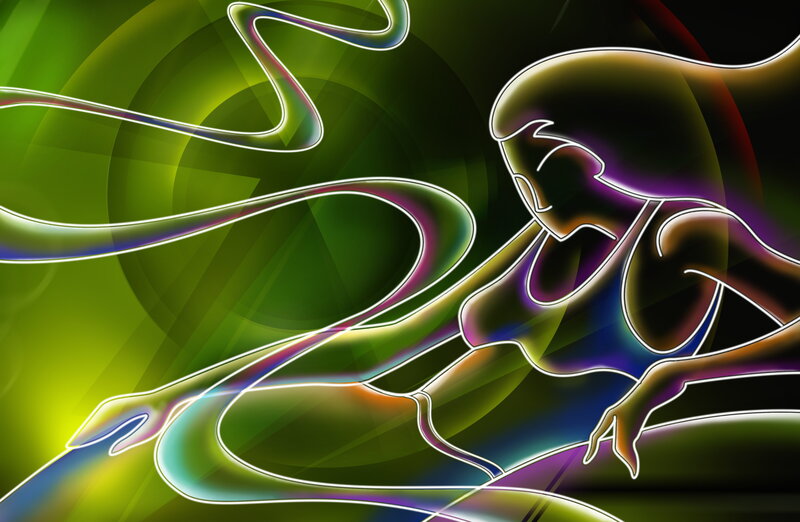 Abstract neon figure art