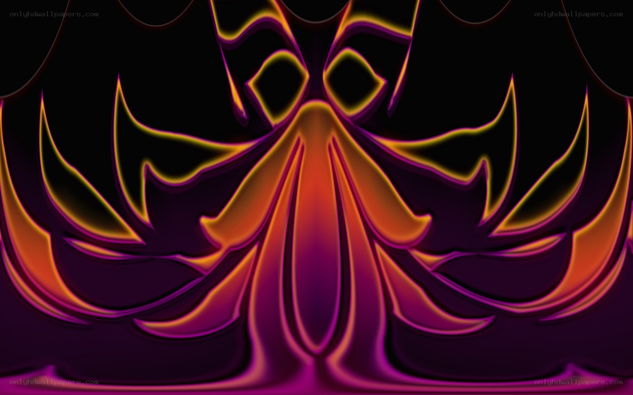 Abstract neon flame pattern