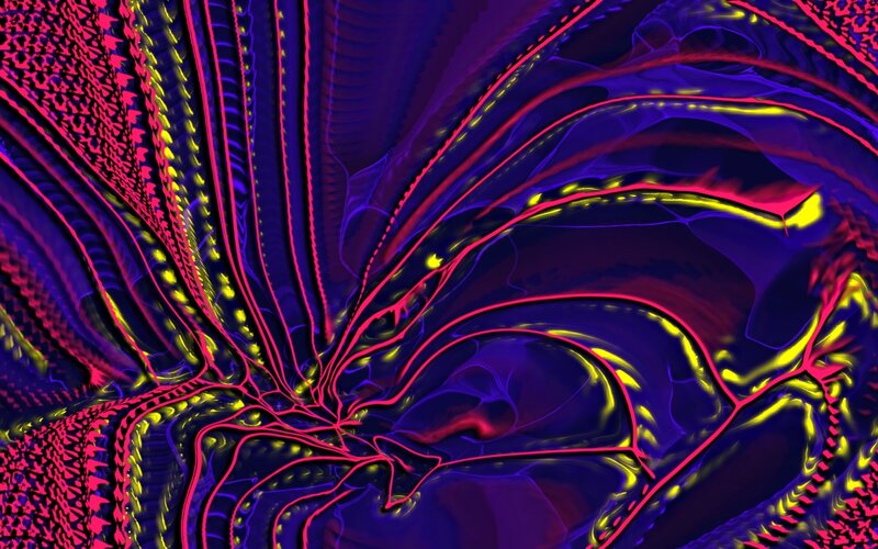 Abstract neon fractal art