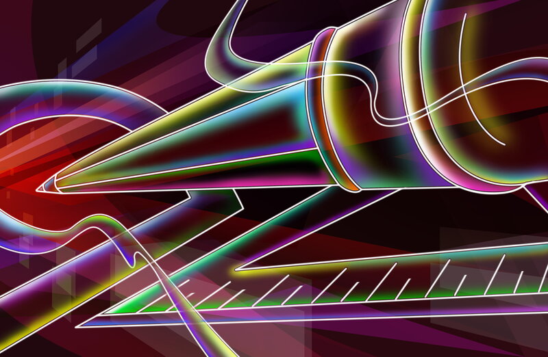 Abstract neon geometric art