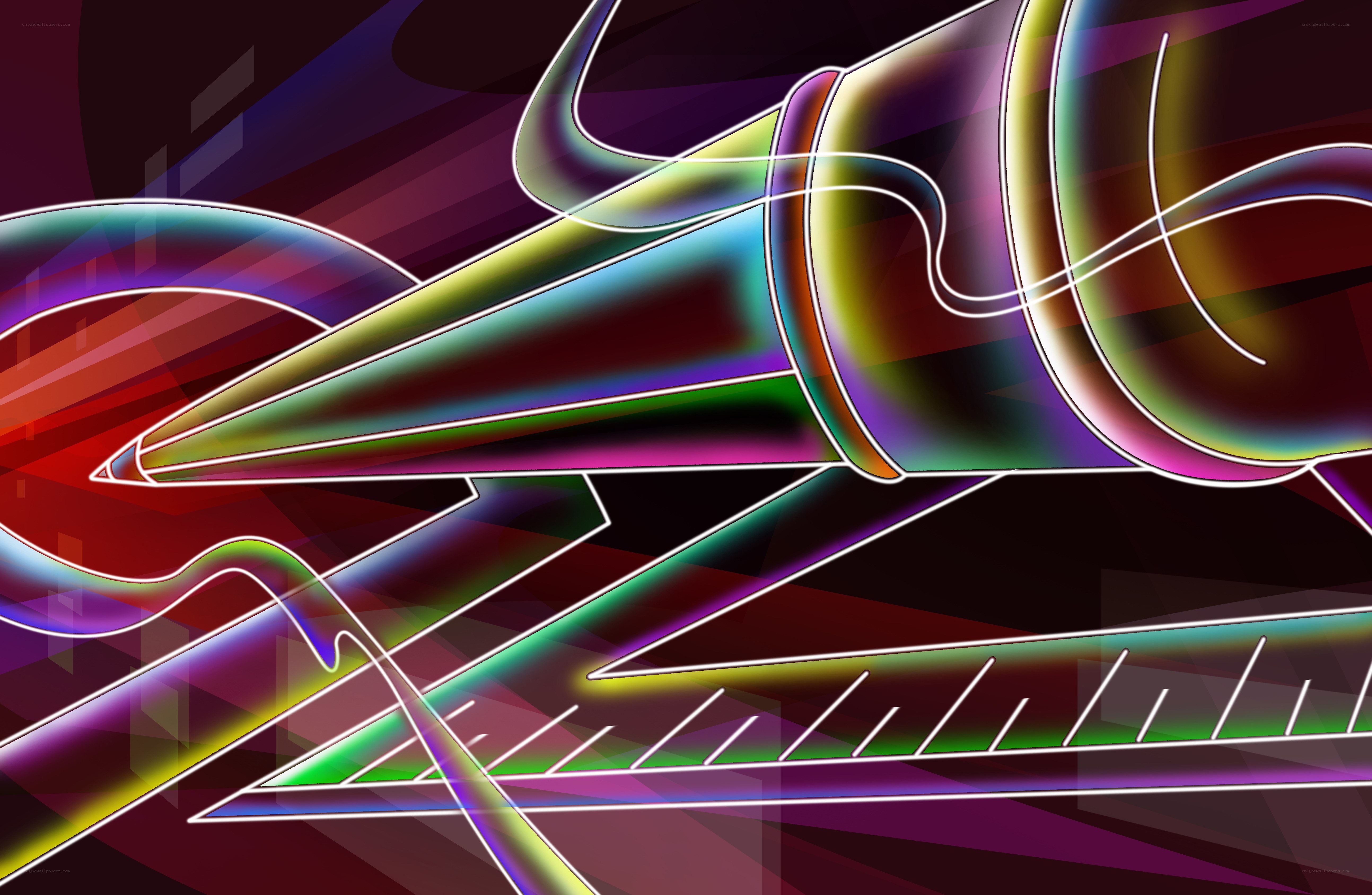 Abstract neon geometric art